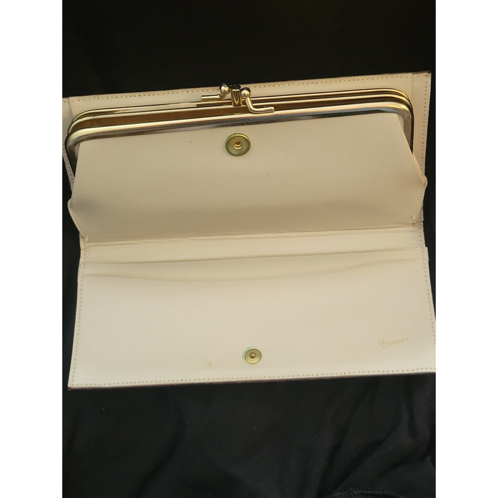 Vintage Baronet Brown Leather Kiss Lock Clutch Change Purse Wallet - Picture 3 of 6